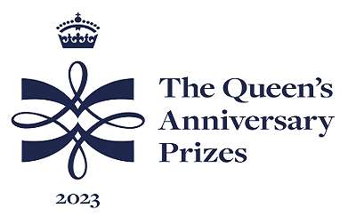Queen's Anniversary Prize Logo in Blue