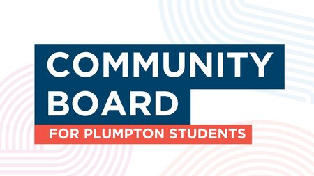 image of text - student community board for plumpton students