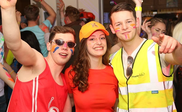Happy students partying Happy students partying